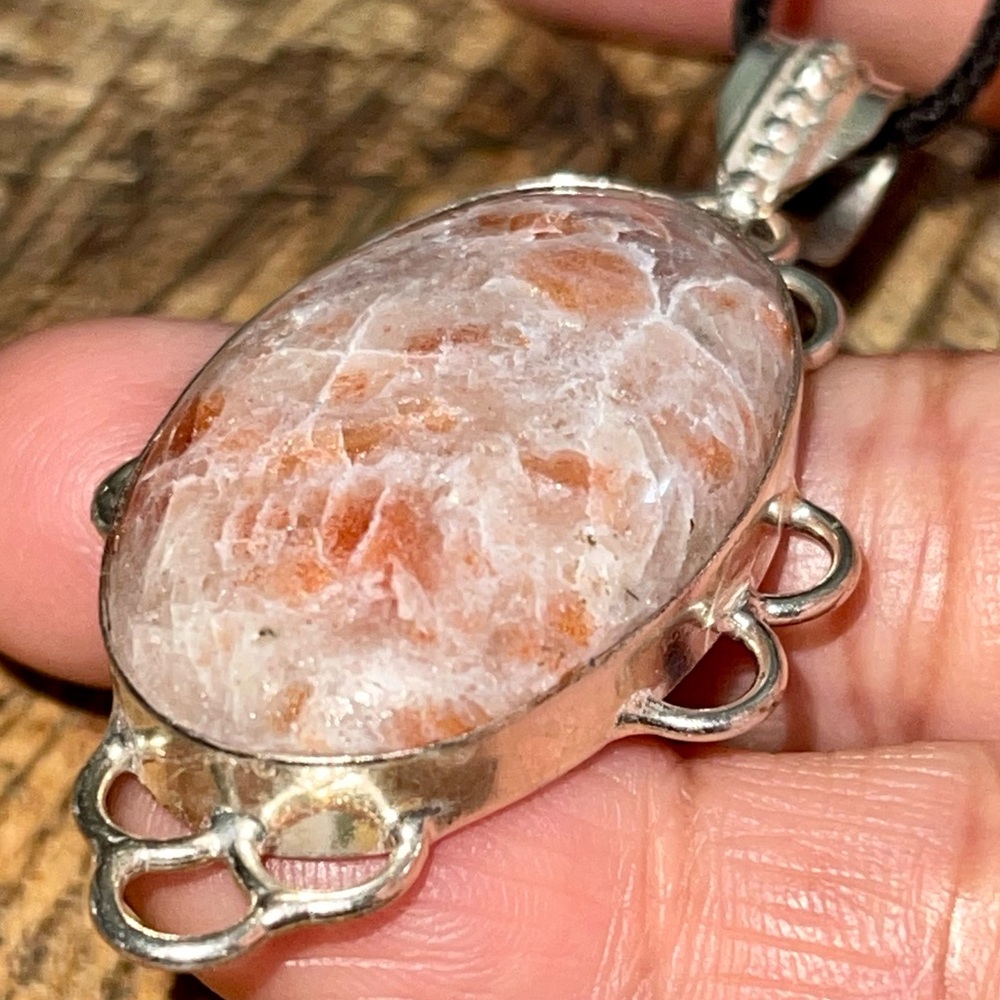 Sunstone Oligoclase Feldspar Pendant 2 1/4”